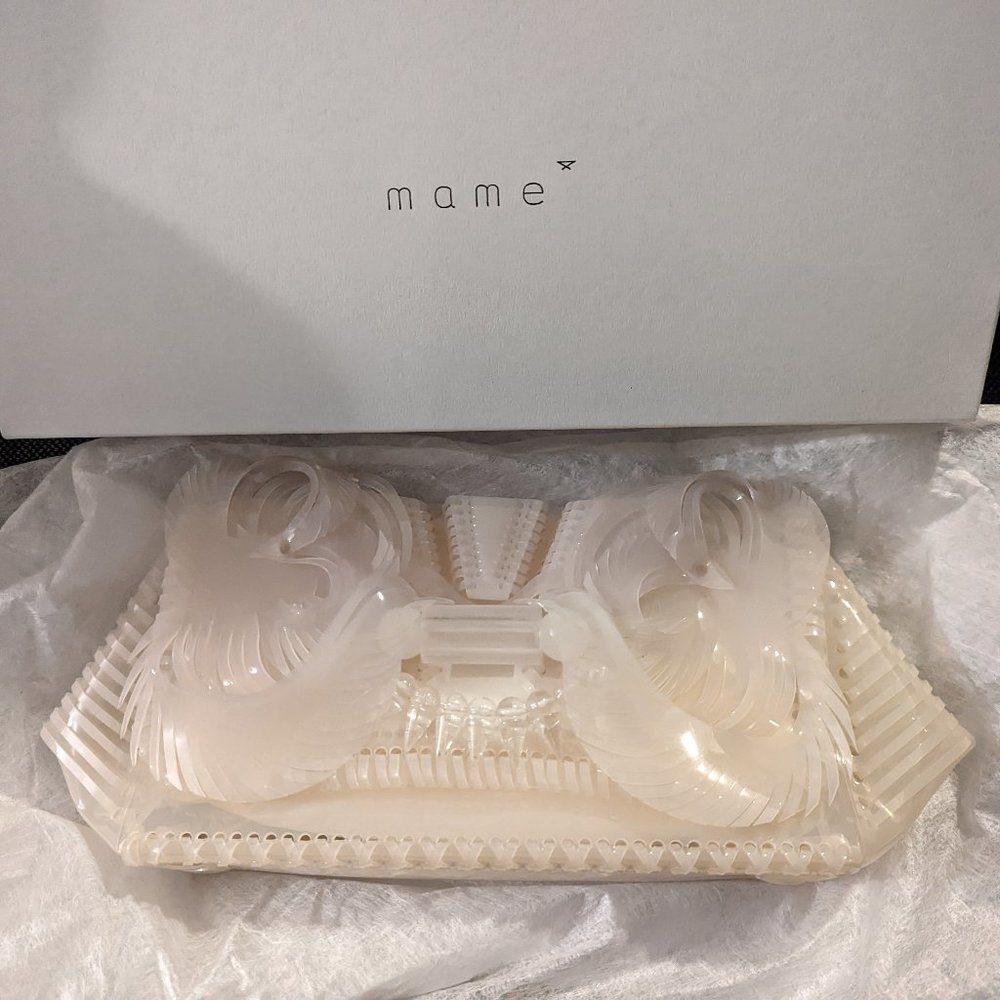 Mame Kurogouchi Transparent White Sculptural Clutch Bag